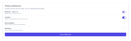 Consent Preferences preview