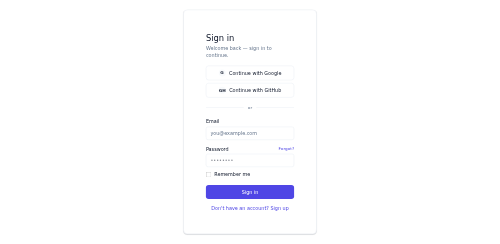 Login Form preview