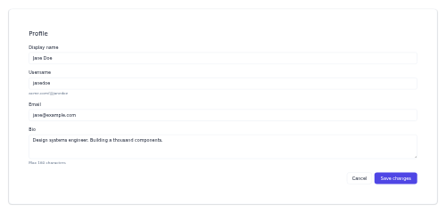 Profile Settings preview
