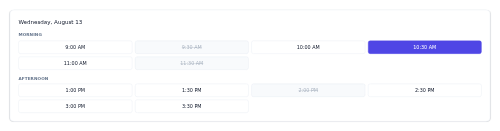 Time Slot Grid preview