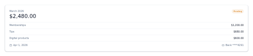 Payout Summary preview
