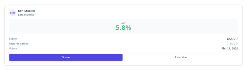 Staking Card preview
