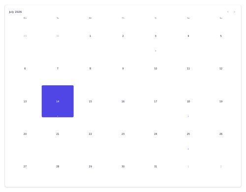 Month Calendar preview