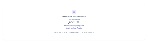 Certificate Card preview