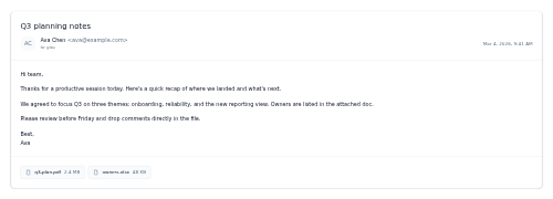 Email Reader preview