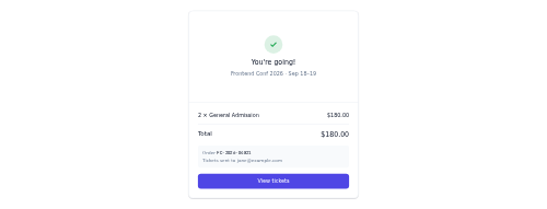 Order Confirmation preview