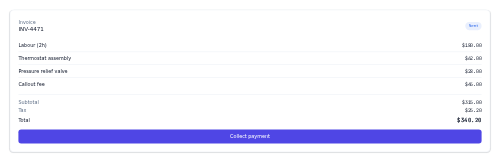On-site Invoice preview