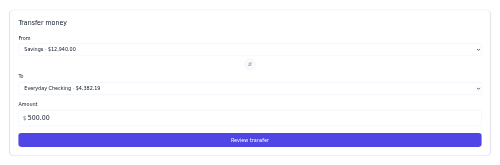 Transfer Form preview
