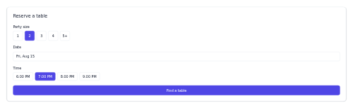 Reservation Widget preview
