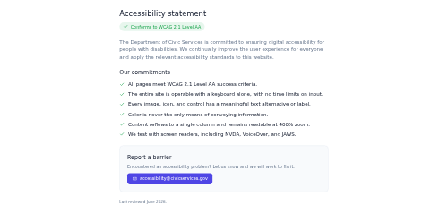Accessibility Statement preview