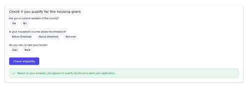 Eligibility Checker preview