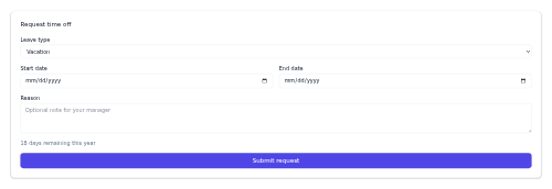 PTO Request preview
