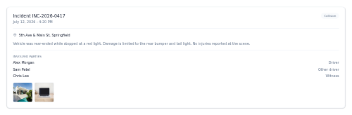 Incident Report preview