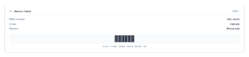 Returns Label preview