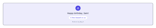 Birthday Reward preview