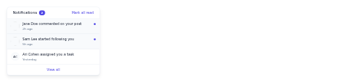 Notification Inbox preview