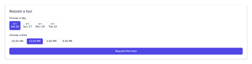 Tour Request Form preview