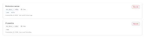 API Token List preview
