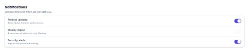 Settings Section preview