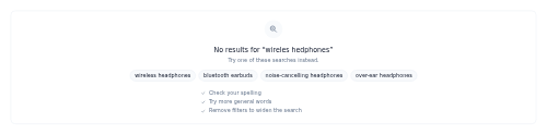 No Results Suggestions preview