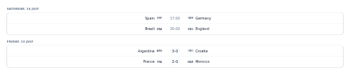 Fixtures List preview