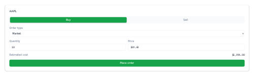 Order Ticket (Trade) preview