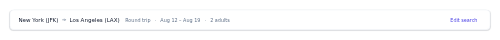 Flight Search Summary preview